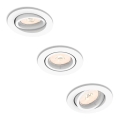Philips - Conjunto de 3 focos encastrados PERIDOT 1xGU10/7W/230V branco
