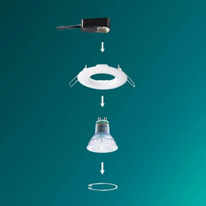 Philips - Conjunto de 3 focos encastrados PERIDOT 1xGU10/7W/230V branco