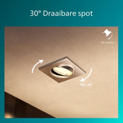 Philips - Conjunto de 3 luminárias de embutir PERIDOT 1x GU10/7W/230V prateadas