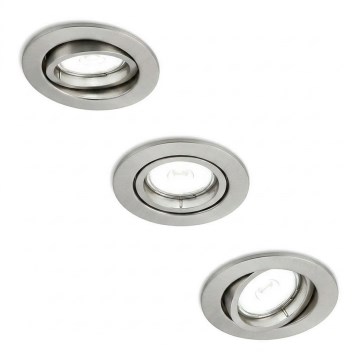 Philips - Conjunto de 3 luminárias de embutir PERIDOT 1xGU10/7W/230V, prata