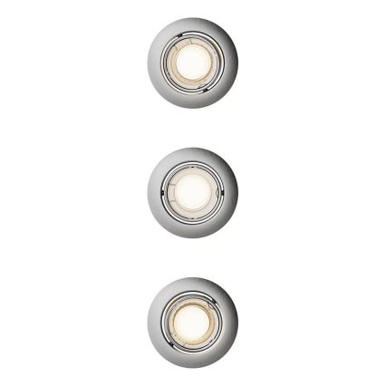 Philips - Conjunto de 3 luminárias de embutir PERIDOT 1xGU10/7W/230V, prata