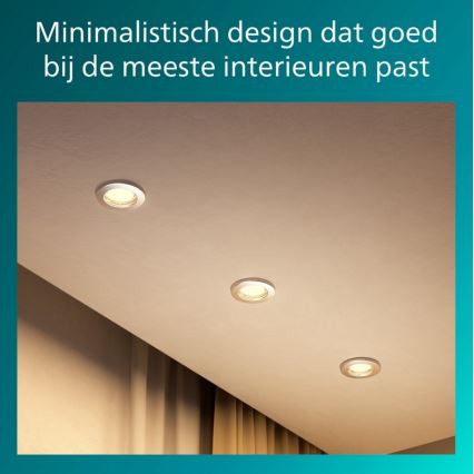 Philips - Conjunto de 3 luminárias de embutir PERIDOT 1xGU10/7W/230V prateadas