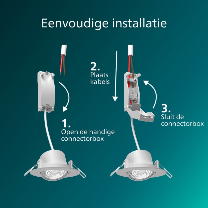 Philips - Conjunto 3x luminárias LED dimerizáveis de embutir CILANTRO LED/5W/230V 4000K brancas