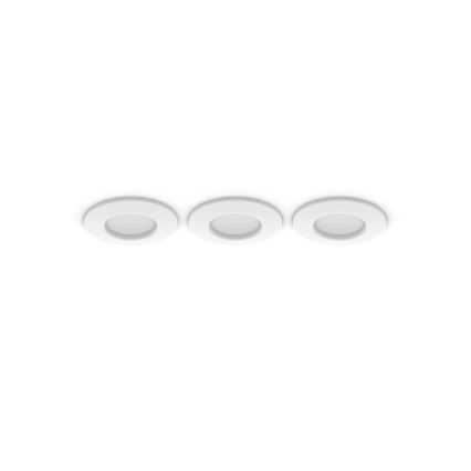 Philips - Pack 3x Luminária de embutir para casa de banho LED RGBW regulável Hue SLIM LED/8,3W/230V 1000-20000K branca P44