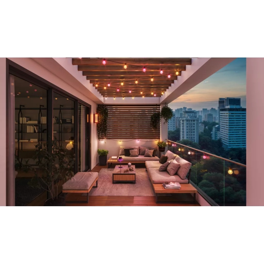 Philips - Cordão LED RGBW Hue FESTAVIA para exterior, extensível e dimerizável, 20xLED, 14m, IP65