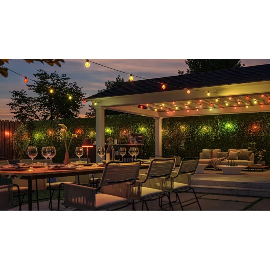 Philips - Cordão LED RGBW Hue FESTAVIA para exterior, extensível e dimerizável, 20xLED, 14m, IP65