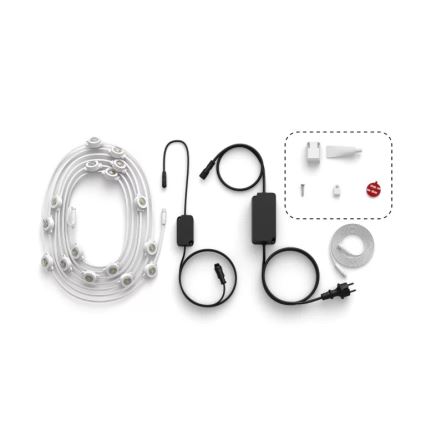 Philips - Hue FESTAVIA LED RGBW, guirlanda luminosa dimerizável para exterior, 32 LEDs, 18 m, 1000–20000 K, IP65