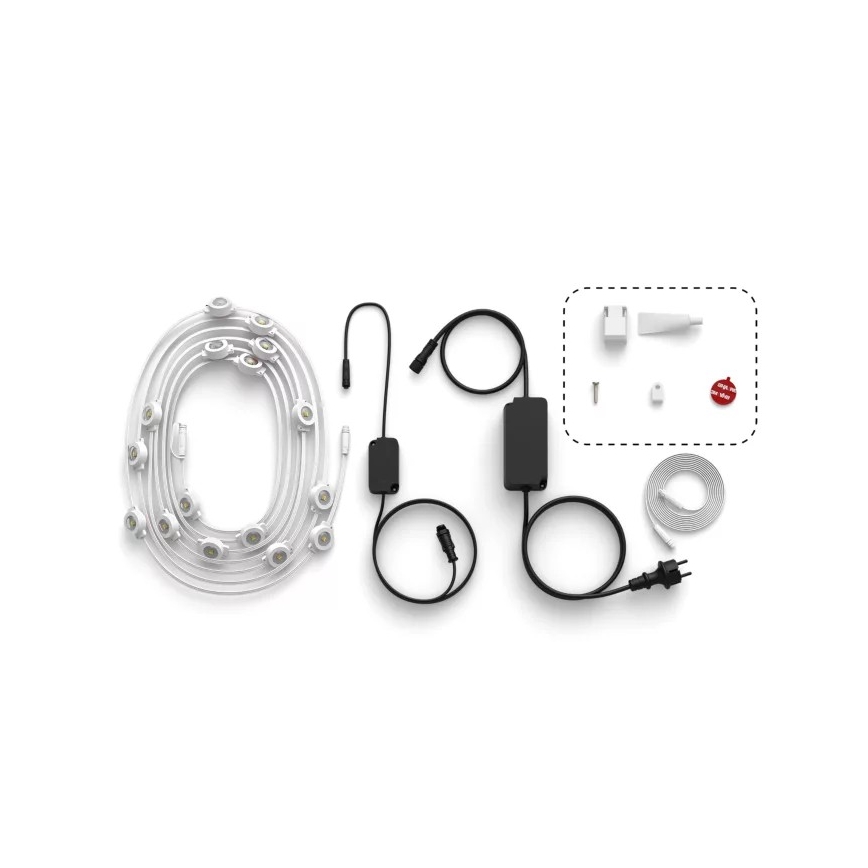 Philips - Hue FESTAVIA LED RGBW, guirlanda luminosa dimerizável para exterior, 32 LEDs, 18 m, 1000–20000 K, IP65