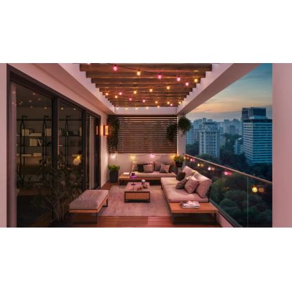 Philips - Cordão luminoso exterior Hue FESTAVIA LED RGBW, extensível e dimerizável, 30 LEDs, 21 m, IP65