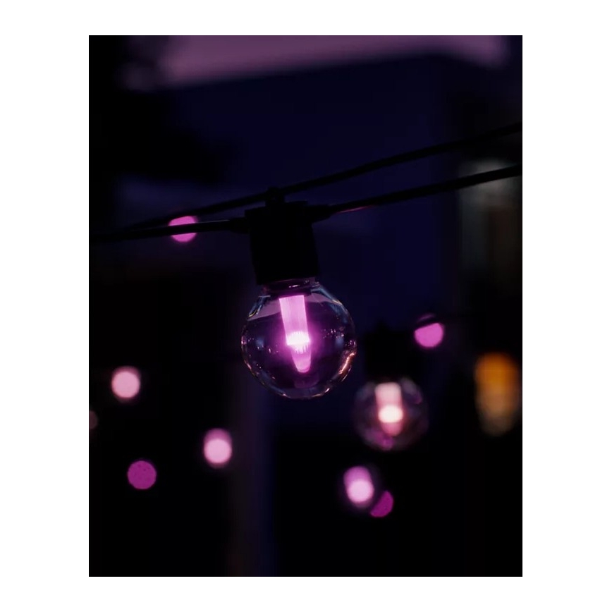 Philips - Cordão luminoso exterior Hue FESTAVIA LED RGBW, extensível e dimerizável, 30 LEDs, 21 m, IP65