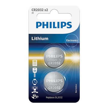 Philips CR2032P2/01B - 2 unidades Pilha de botão de lítio CR2032 MINICELLS 3V 240mAh