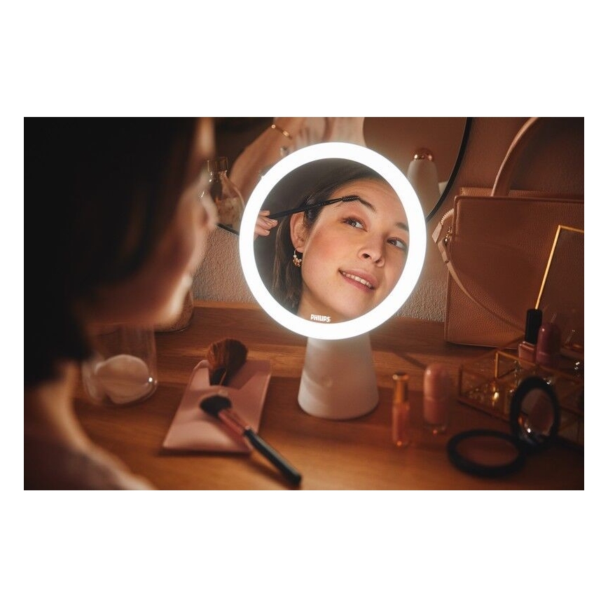 Philips - Espelho cosmético regulável com retroiluminação LED MIRROR LED/4,5W/5V