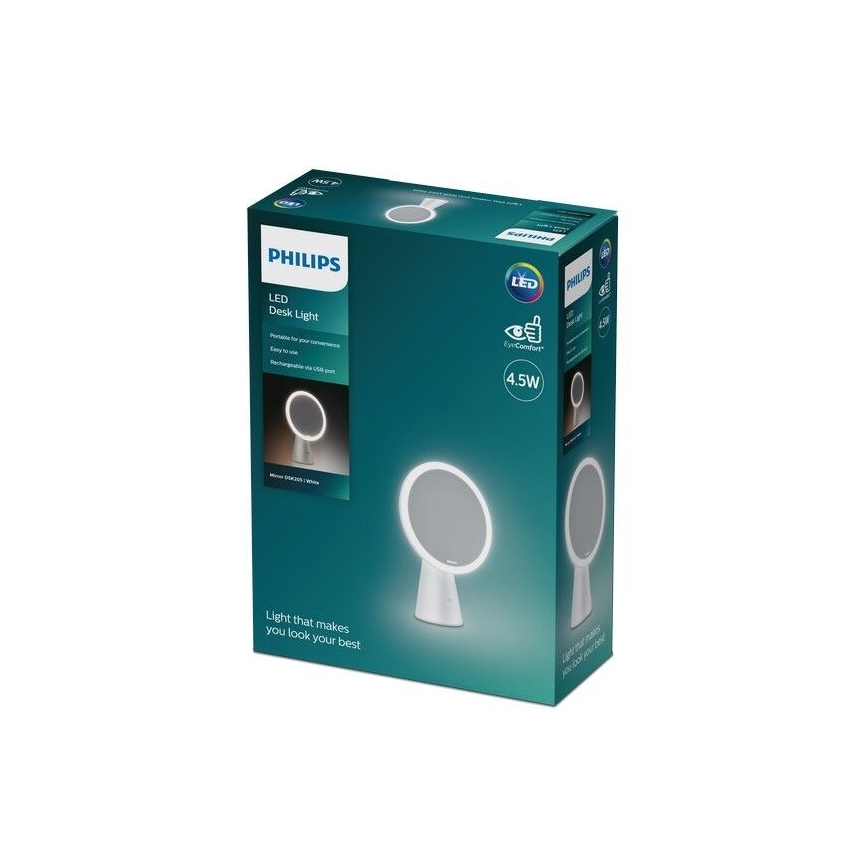 Philips - Espelho cosmético regulável com retroiluminação LED MIRROR LED/4,5W/5V