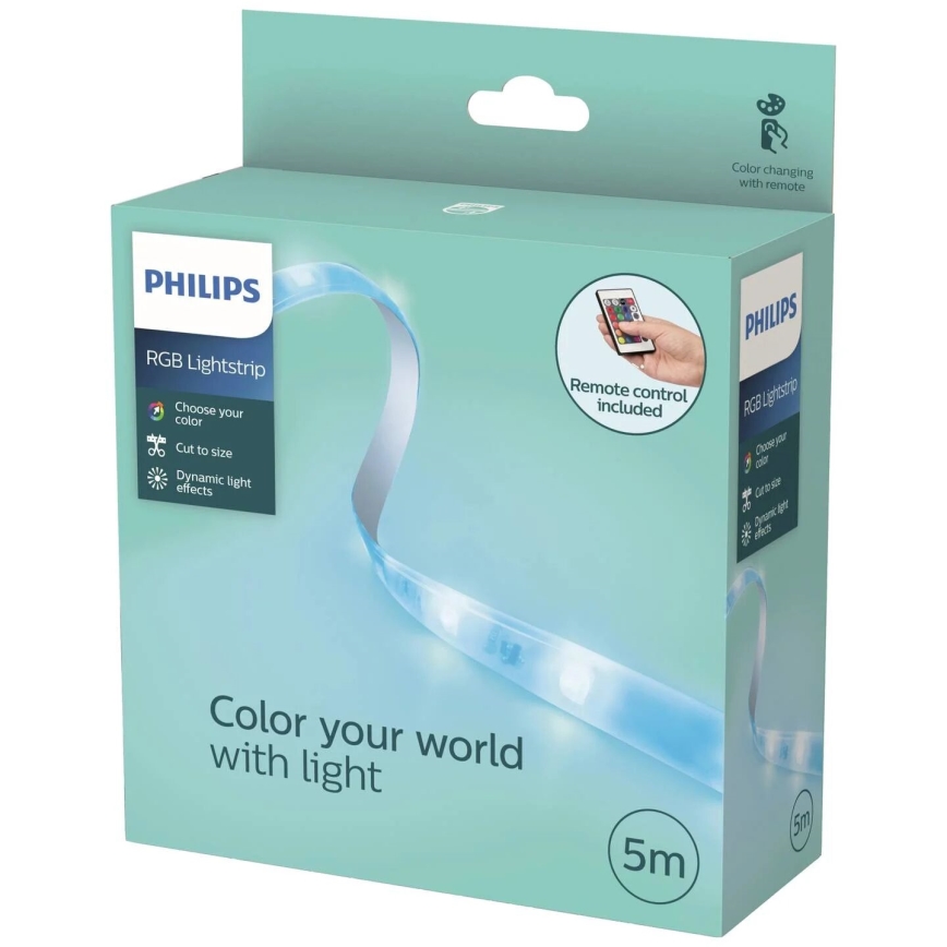 Philips - Fita LED RGBW dimerizável 5 m LED/12 W/230 V + controlo remoto