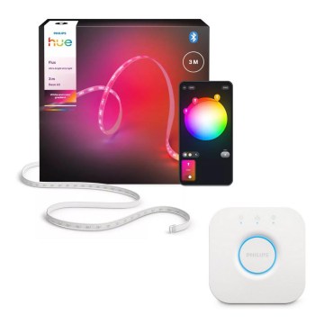 Philips - Fita LED RGBW dimerizável Hue FLUX 3m LED/29W/230V 2200-6500K + Hue Bridge