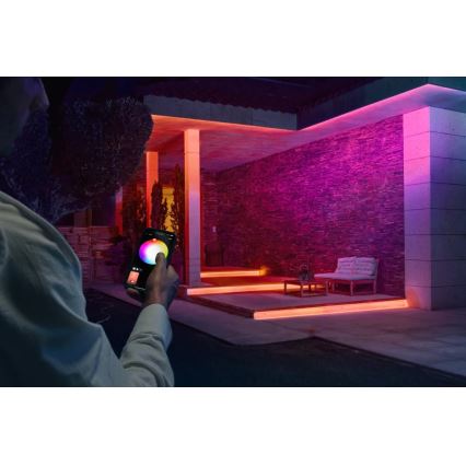 Philips - Fita LED RGBW dimerizável para exterior Hue FLUX 5m LED/30W/230V 2200-6500K IP67 + sensor de movimento