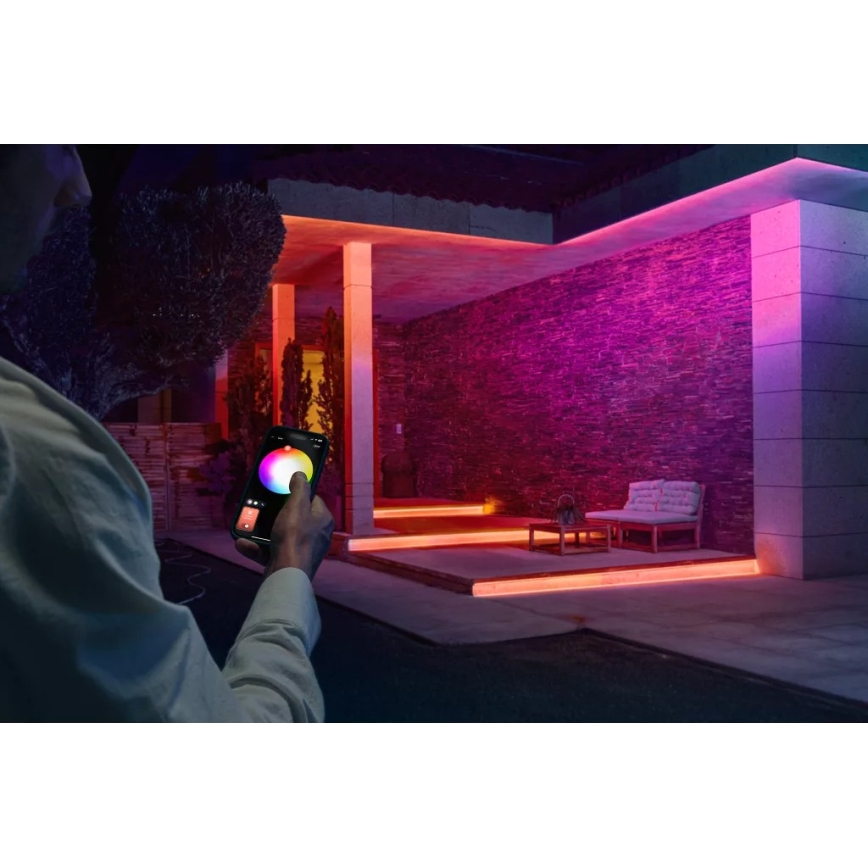 Philips - Fita LED RGBW dimerizável para exterior Hue FLUX 5m LED/30W/230V 2200-6500K IP67 + sensor de movimento