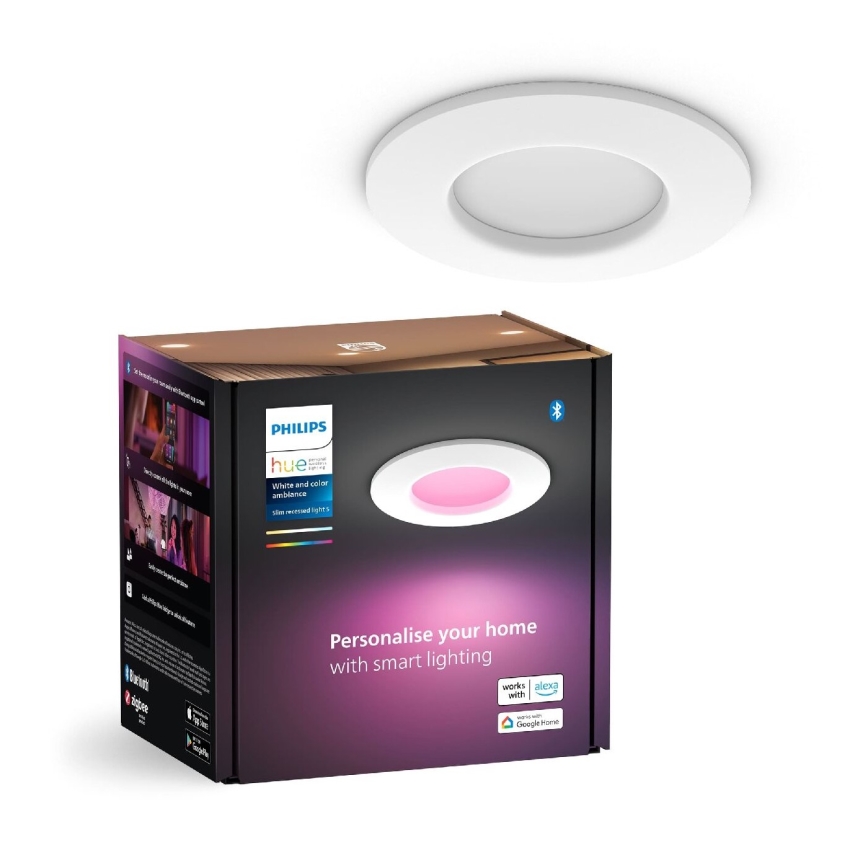 Philips - Foco de encastrar LED RGBW para casa de banho com regulação Hue SLIM LED/8,3W/230V 2000-6500K IP44 branco