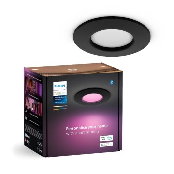 Philips - Foco de encastrar LED RGBW para casa de banho com regulação Hue SLIM LED/8,3W/230V 2000-6500K IP44 preto