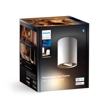 Philips - Foco LED com regulação Hue PILLAR 1xGU10/4,2W/230V 2200-6500K + comando branco