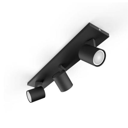 Philips - Foco LED com regulação Hue RUNNER 3xGU10/4,2W/230V 2200-6500K + comando preto