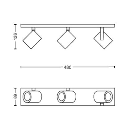 Philips - Foco LED RGBW com regulação Hue ARGENTA 3xGU10/4,2W/230V 2000-6500K
