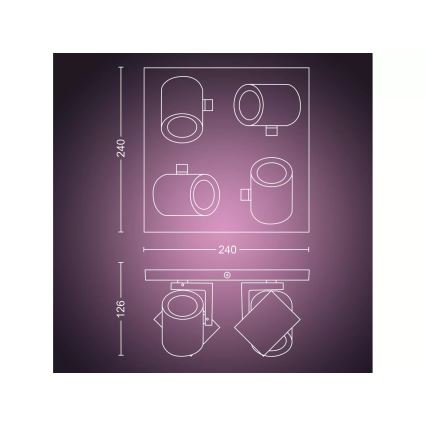 Philips - Foco LED RGBW com regulação Hue ARGENTA 4xGU10/4,2W/230V 2000-6500K