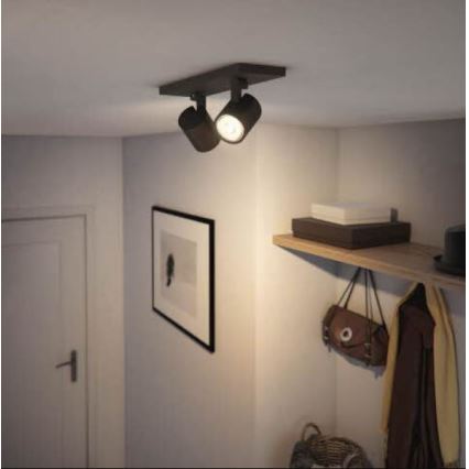 Philips - Spot LED RGBW regulável RUNNER 2xGU10/6,5W/230V 2700-6500K preto