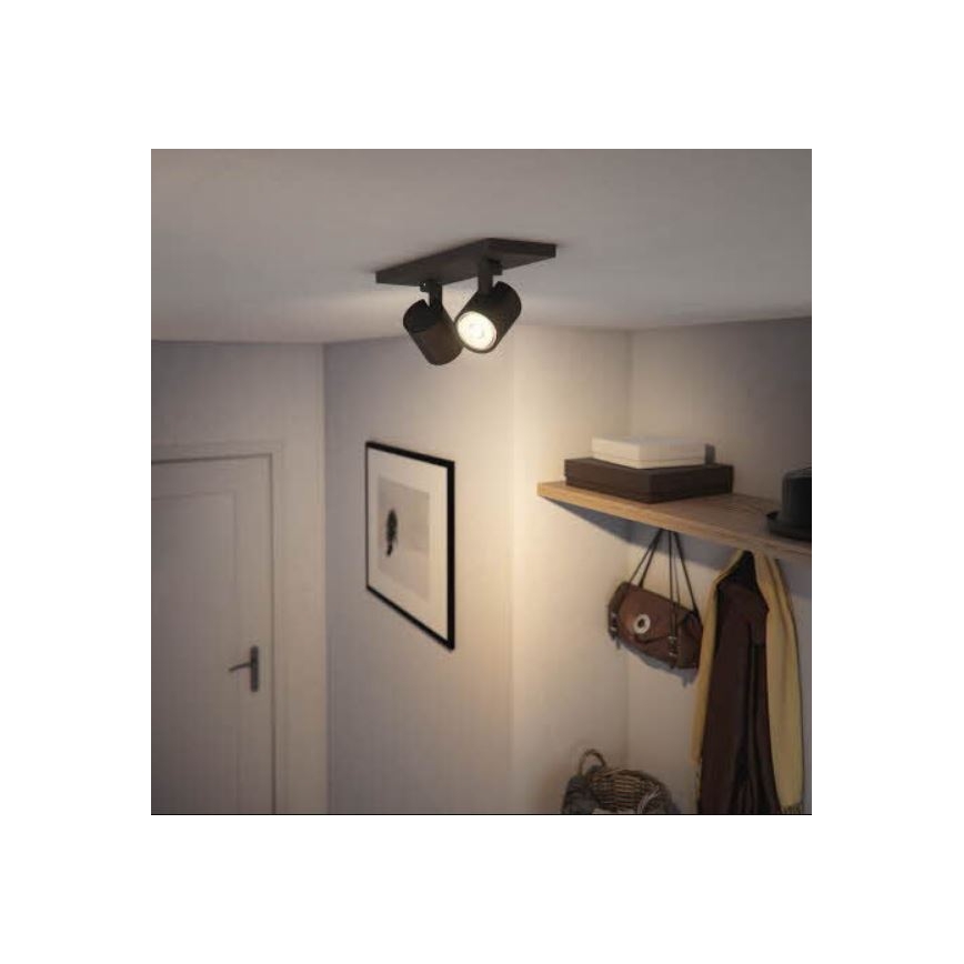 Philips - Spot LED RGBW regulável RUNNER 2xGU10/6,5W/230V 2700-6500K preto
