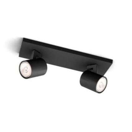 Philips - Spot LED RGBW regulável RUNNER 2xGU10/6,5W/230V 2700-6500K preto