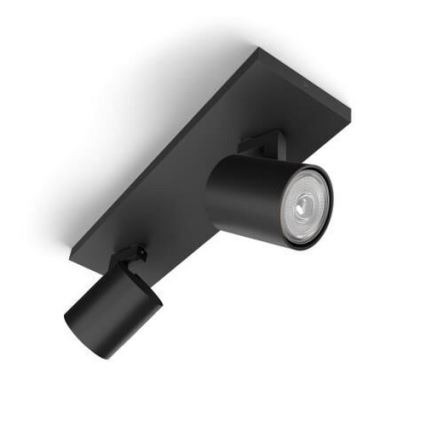 Philips - Spot LED RGBW regulável RUNNER 2xGU10/6,5W/230V 2700-6500K preto