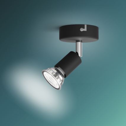 Philips - Foco 1xGU10/50W/230V preto