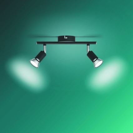 Philips - Foco 2xGU10/50W/230V preto