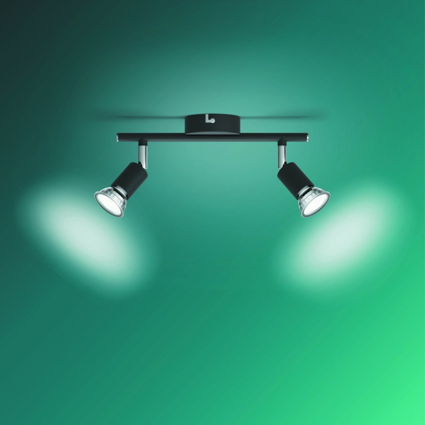 Philips - Foco 2xGU10/50W/230V preto