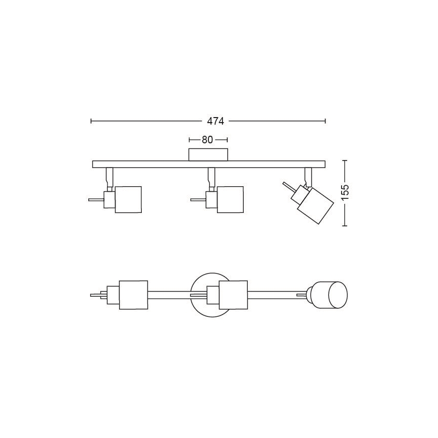 Philips - Foco 3xGU10/35W/230V branco