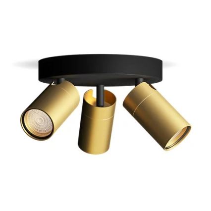 Philips - Foco para casa de banho IDRIS 3xGU10/5W/230V IP44 preto/dourado