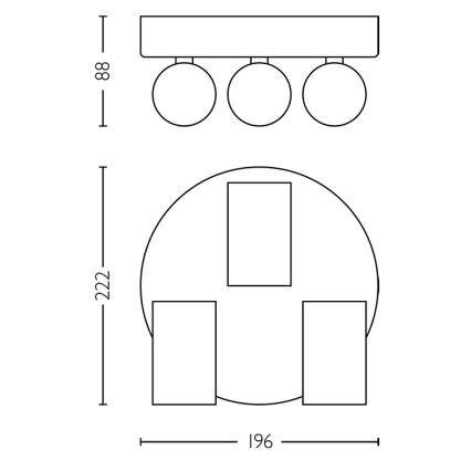 Philips - Foco para casa de banho IDRIS 3xGU10/5W/230V IP44 preto