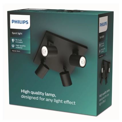 Philips - Foco 4xGU10/20W/230V preto