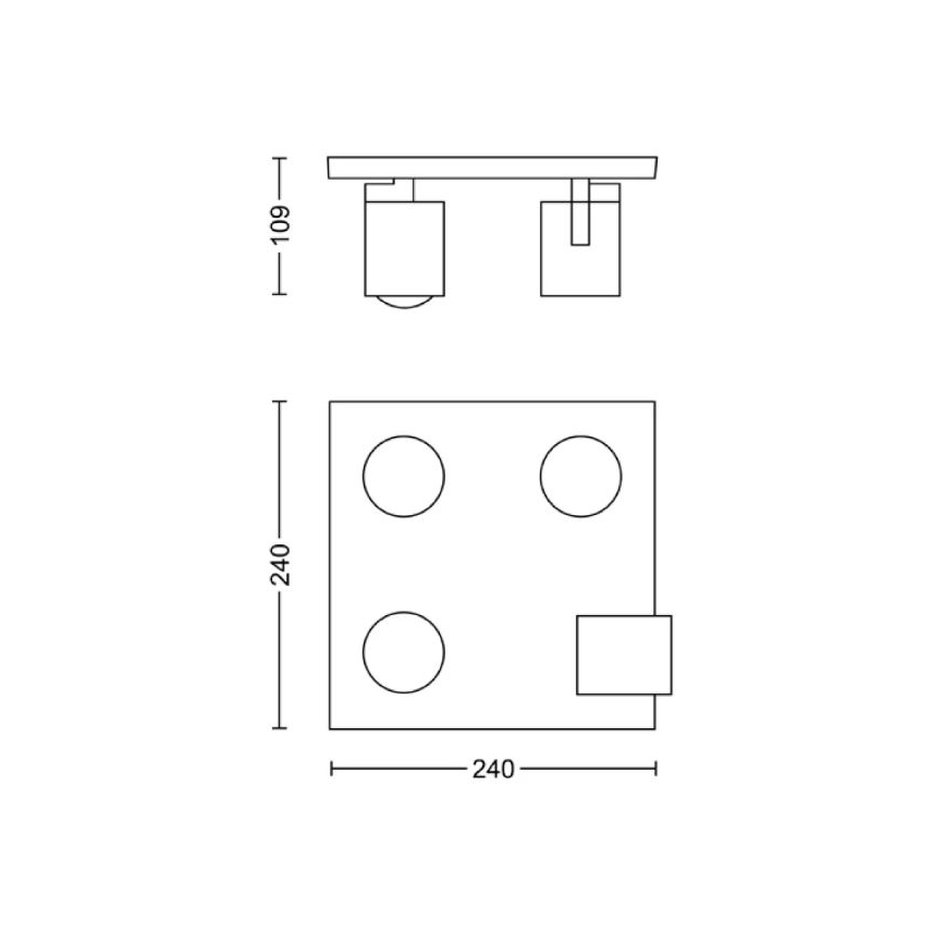 Philips - Foco 4xGU10/20W/230V preto