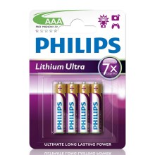 Philips FR03LB4A/10 - 4 pçs Célula de lítio AAA LITHIUM ULTRA 1,5V 800mAh