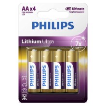 Philips FR6LB4A/10 - 4 pçs Célula de lítio AA LITHIUM ULTRA 1,5V