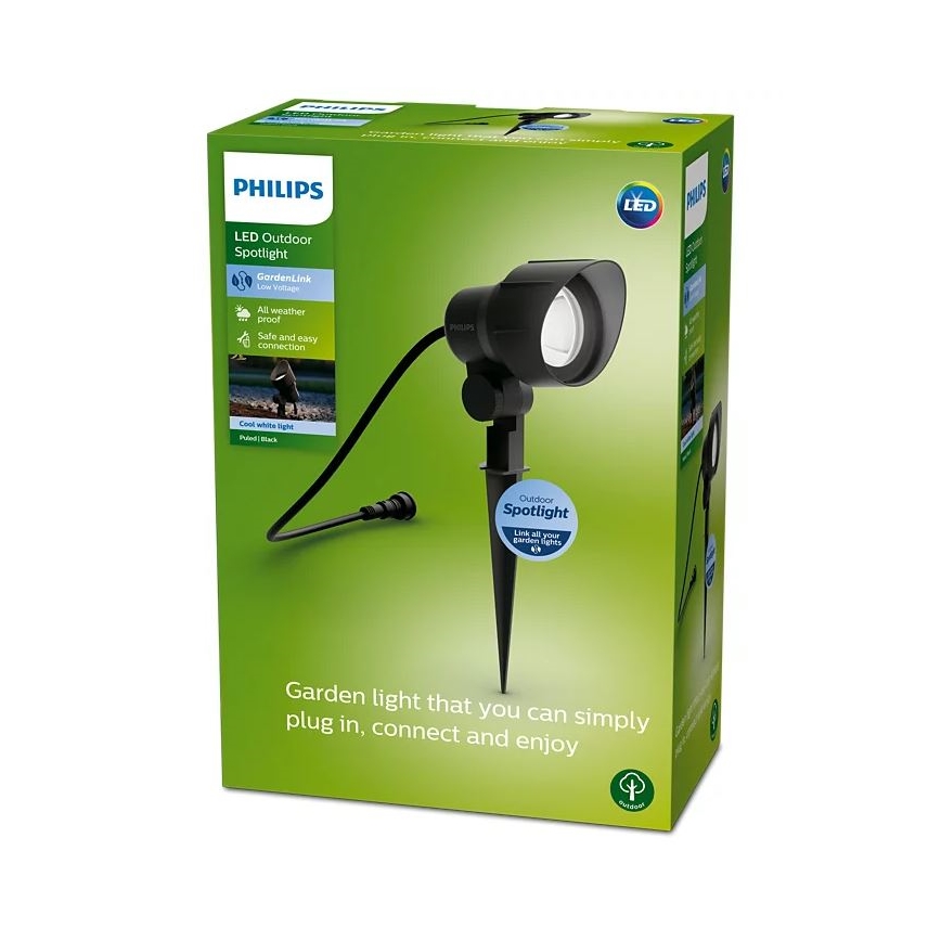 Philips - Luminária de LED para exterior, spot LED/6W/12V 4000K IP44
