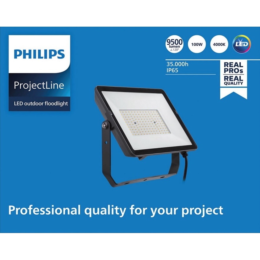 Philips - Holofote exterior LED PROJECTLINE LED/100W/230V IP65 4000K