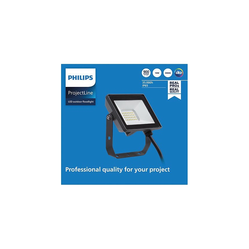 Philips - Holofote exterior LED PROJECTLINE LED/10W/230V IP65 3000K