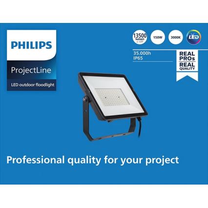 Philips - Holofote exterior LED PROJECTLINE LED/150W/230V IP65 3000K