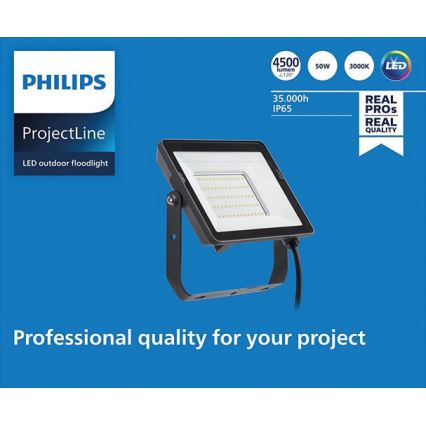 Philips - Holofote exterior LED PROJECTLINE LED/50W/230V IP65 3000K