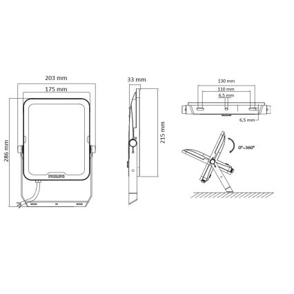 Philips - Holofote LED LEDINAIRE ALL-IN LED/70W/230V 3000/4000/6500K IP65 antracite