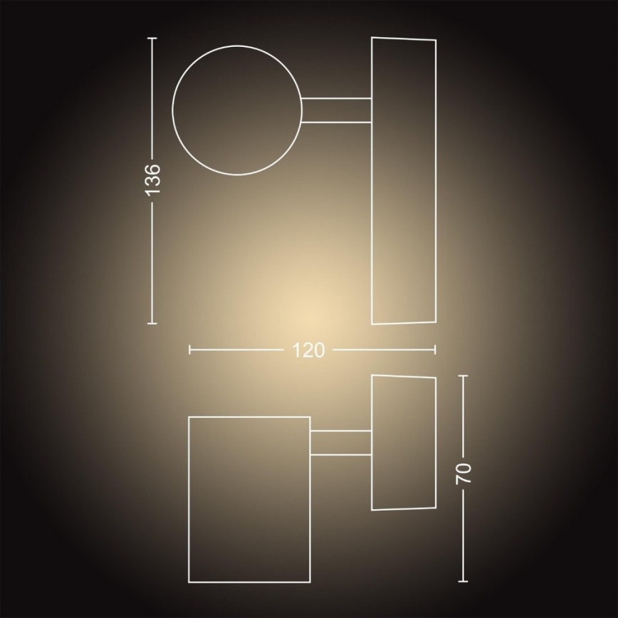 Philips - Luminária de banheiro LED dimmerizável Hue ADORE 1xGU10/5W/230V IP44 + controlo remoto