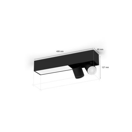 Philips - Luminária de embutir LED RGBW regulável Hue CENTRIS 2xGU10/4,2W/230V + LED/11W 2000-6500K