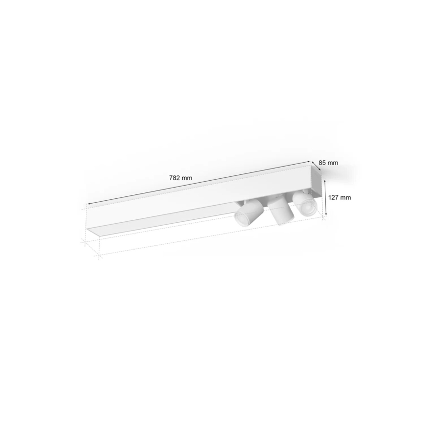 Philips - Luminária de embutir LED RGBW regulável Hue CENTRIS 3xGU10/4,2W/230V + LED/11W 2000-6500K